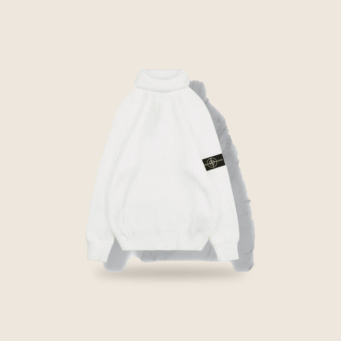 Stone Island Pull Coton — Blanc