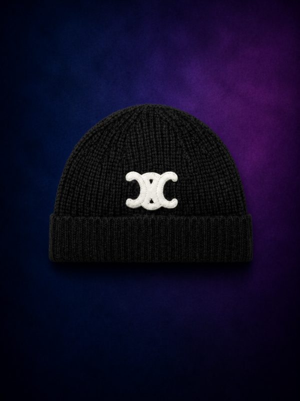 Bonnet Logo Cuir Noir