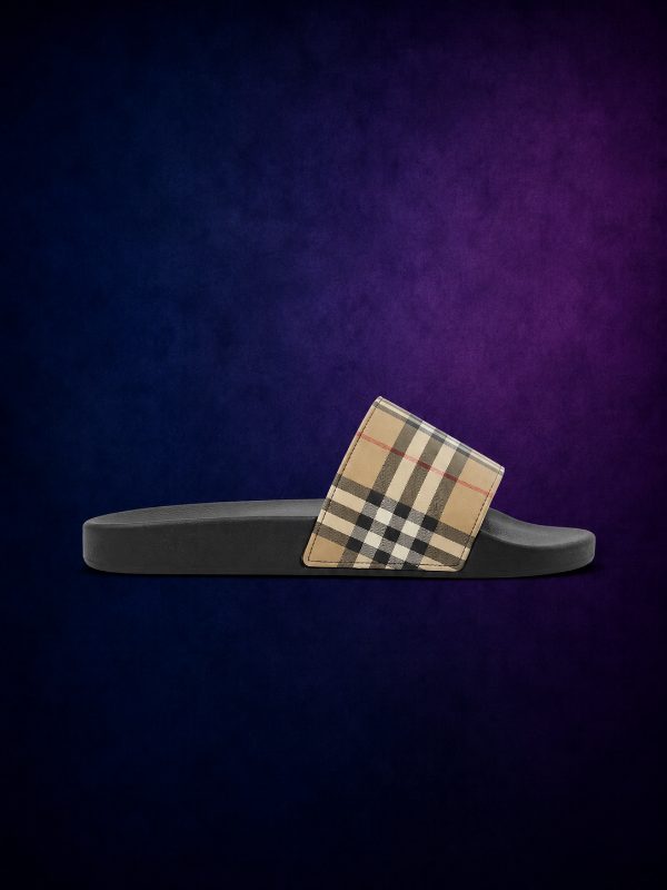 Claquette Check Camel