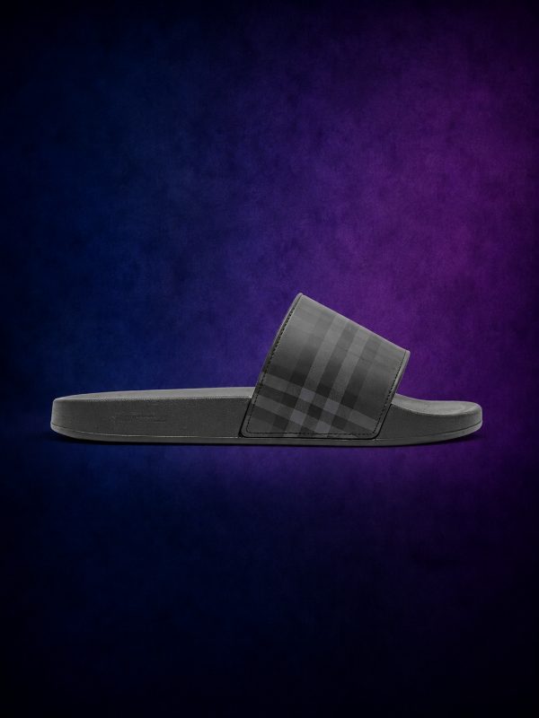 Claquette Check Charbon