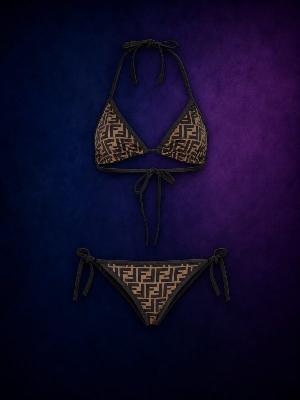 Bikini FF Marron Liens Noirs