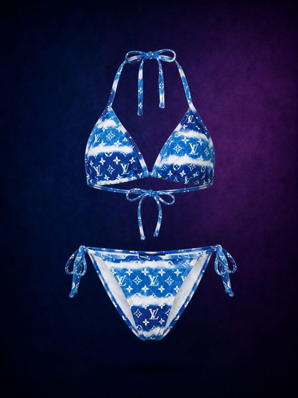 Bikini Monogramme Tie-Dye Bleu