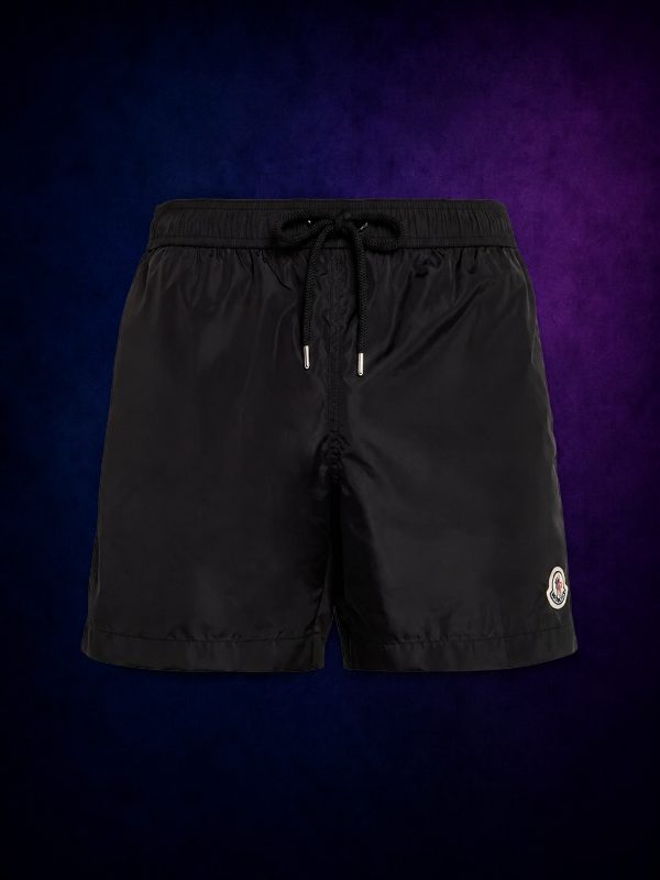 Short de Bain Noir Écusson