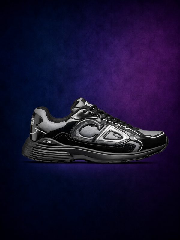 Sneaker B30 Noir & Argent Verni