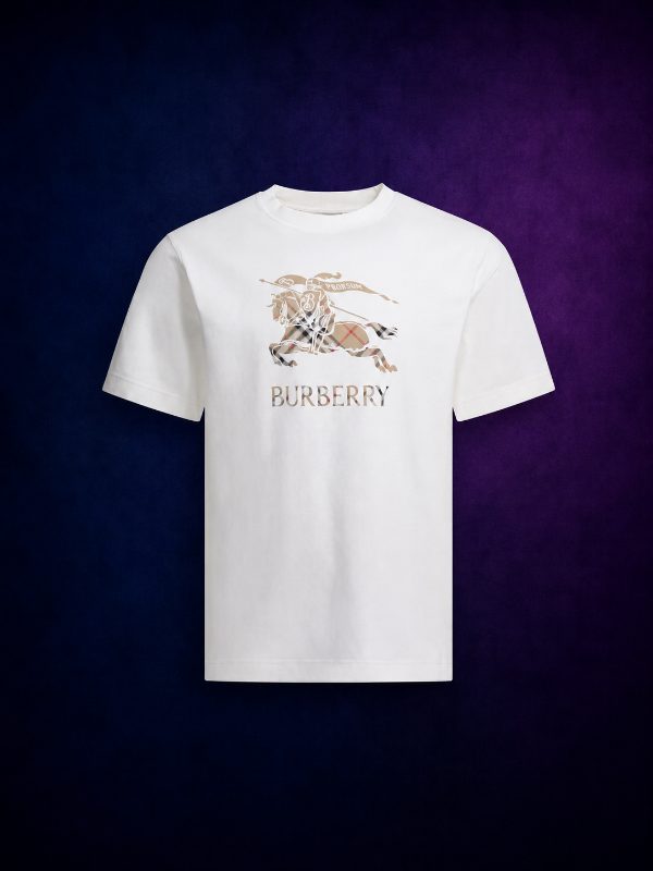 T-shirt Cavalier Check Blanc