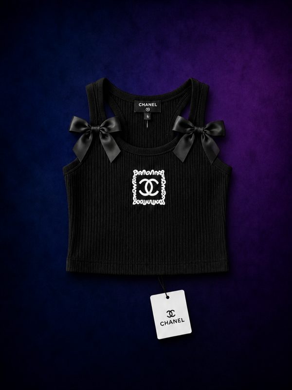 Débardeur Nœuds Satin Noir