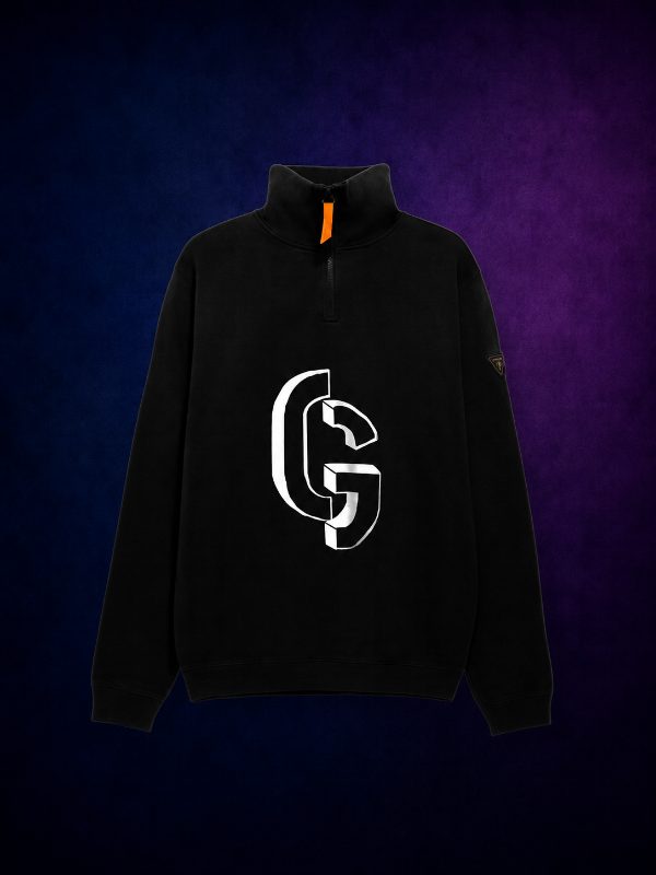 Sweat Col Zippé Logo G Noir