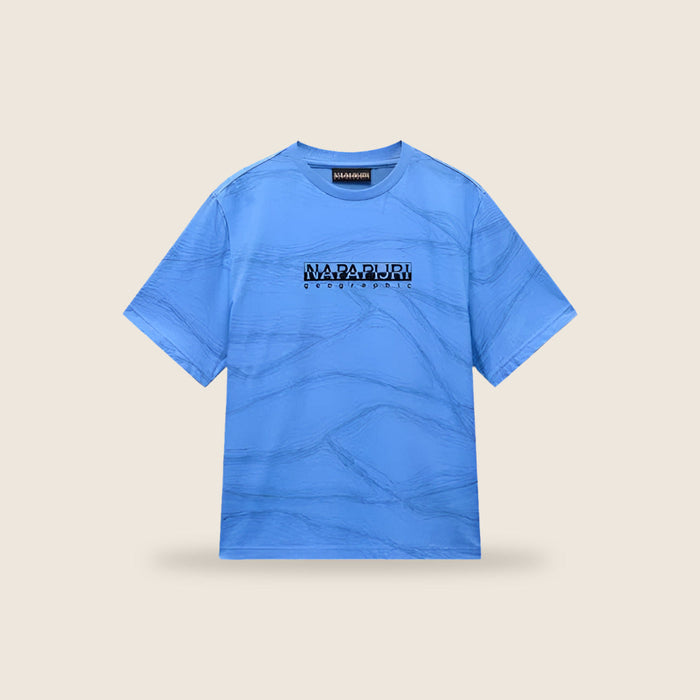 Tee-shirt Napapijri — Bleu azur imprimé